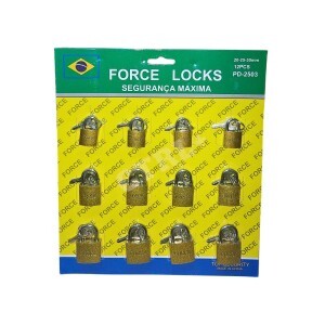 CADEADO 20MM / 25MM / 30MM C/ 12 UN. (FORCE LOCKS)