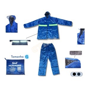 CAPA PARA MOTOQUEIRO COM REFLETOR (CLÁSSICO FORRADO)