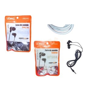 FONE DE OUVIDO C/ MICROFONE COLORIDO SORTIDO UN.