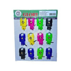 CADEADO 25MM C/ 12 UN. (CAPA COMPLETA COLORIDA)